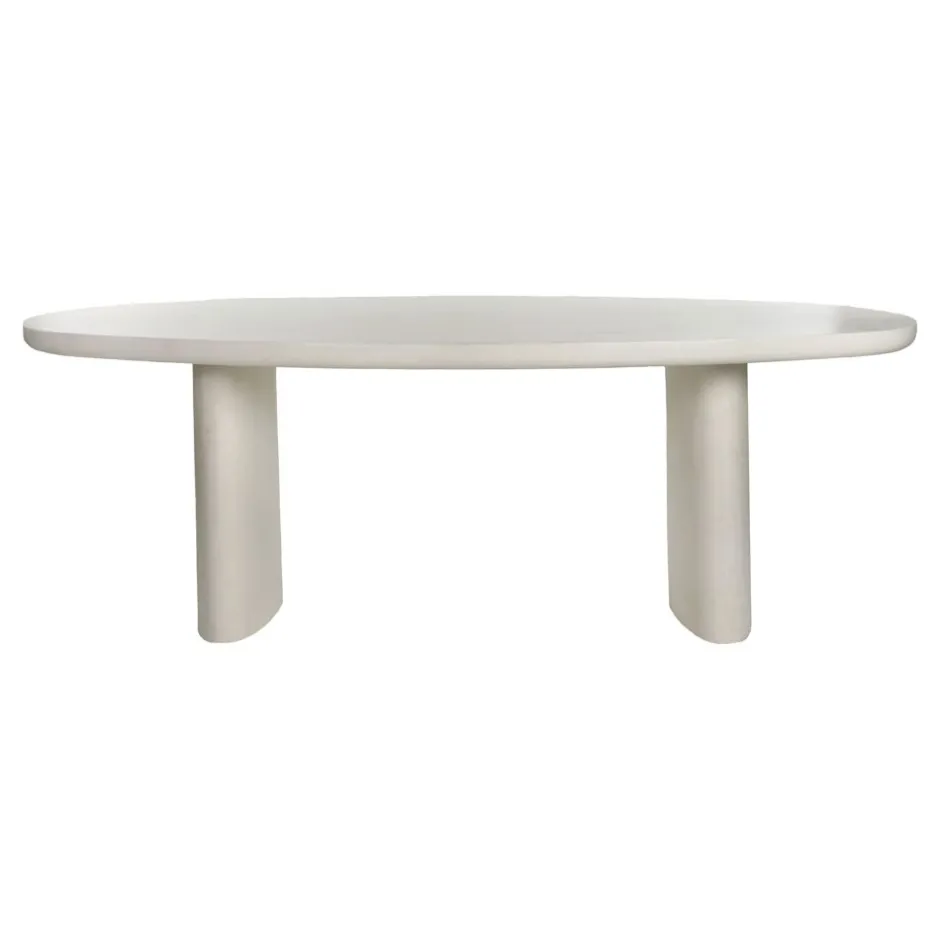 Pomax Tables-PIASTRO - table - enduit à la chaux - L 220 x W 100 x H 76 cm - blanc cassé