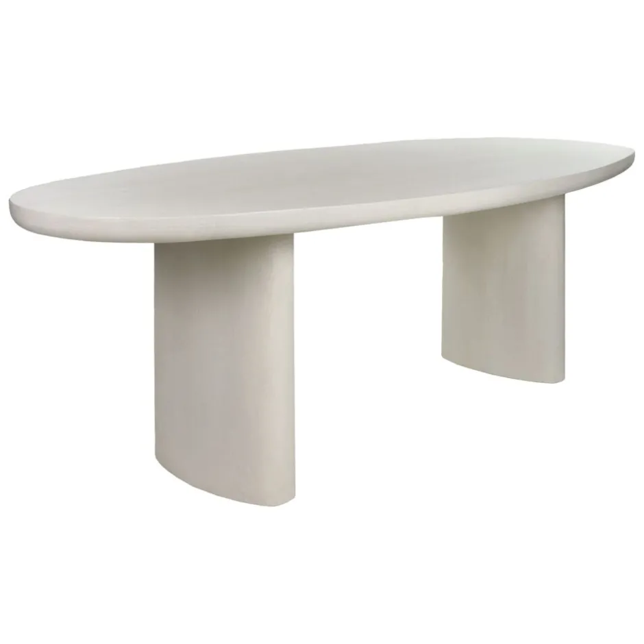 Pomax Tables-PIASTRO - table - enduit à la chaux - L 220 x W 100 x H 76 cm - blanc cassé