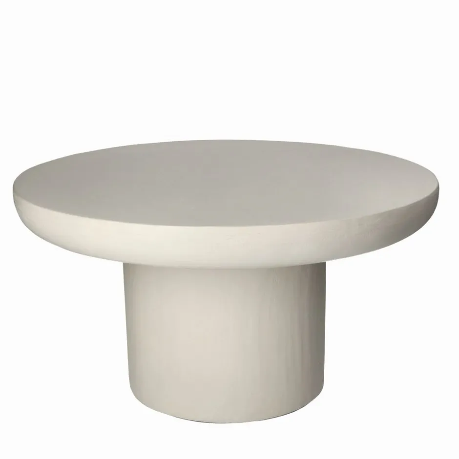 Pomax Tables Basses | Tables-PIASTRO - table basse - enduit à la chaux - DIA 60 x H 32 cm - blanc cassé