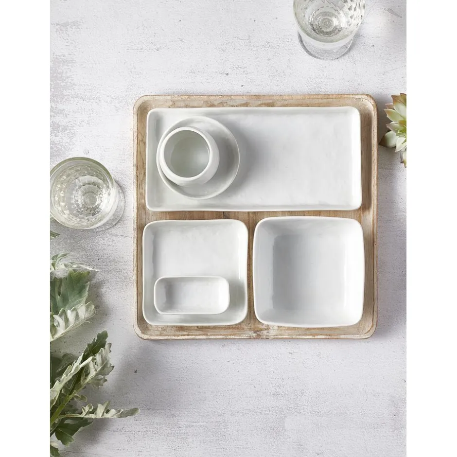 Pomax Vaisselle-PORCELINO SQUARE - bol - porcelaine - L 12 x W 12 x H 4,5 cm - blanc