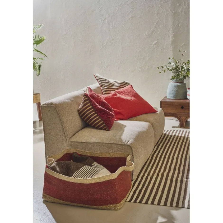 Pomax Bols & Paniers-PORT LOUIS - panier - jonc de mer - L 71 x W 41 x H 33 cm - rouille