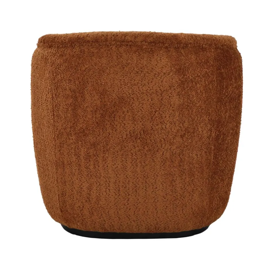 Pomax Canapés-PORTERVILLE - canapé 1 place - bouclé / contre-plaqué - L 74 x W 71,5 x H 72 cm - rouille