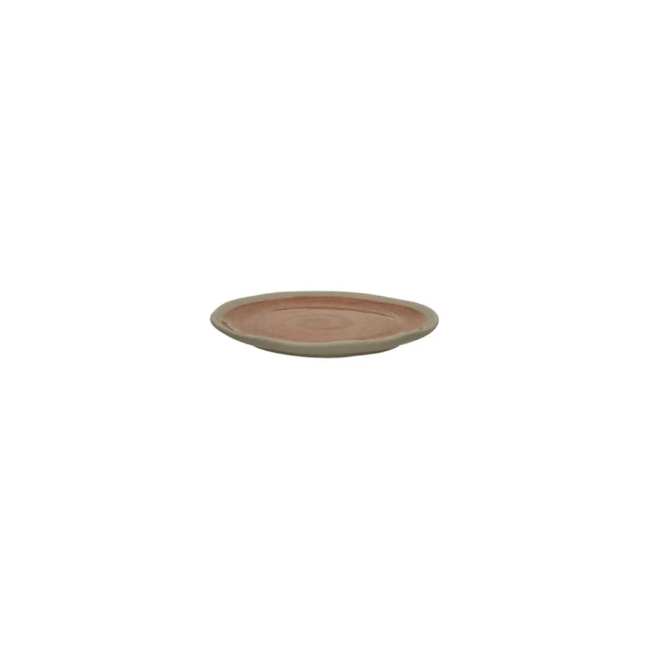Pomax Vaisselle-PRIMEVAL - assiette apéritif - porcelaine - L 10,7 x W 9,5 x H 1,2 cm - terracotta