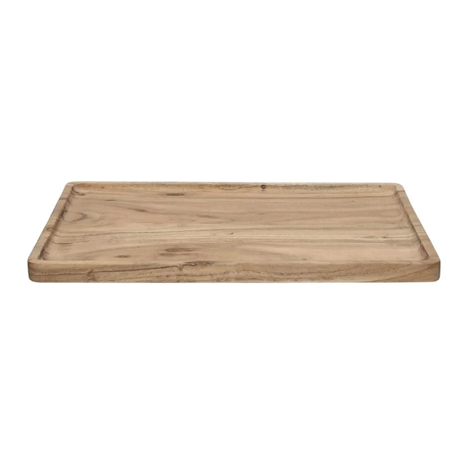 Pomax Plateaux-PUZZLE - plateau - bois d'acacia - L 40 x W 28,5 x H 2 cm - naturel