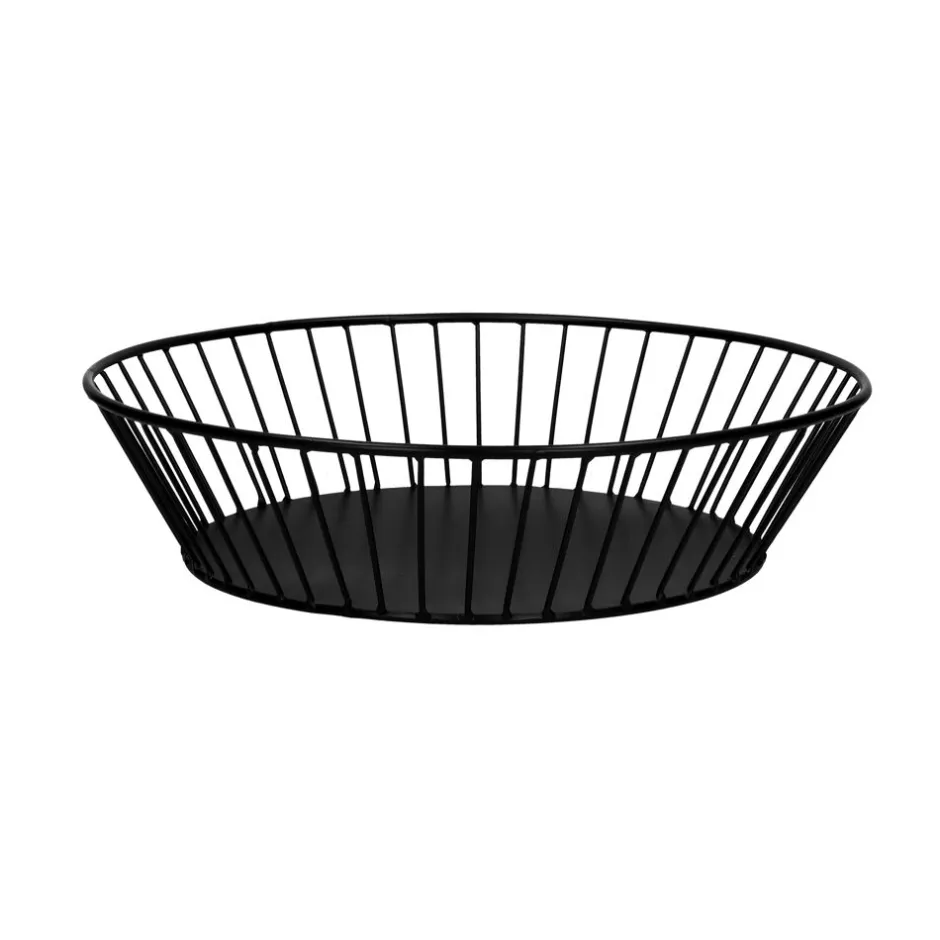 Pomax Saladiers / Plats À Servir-RAIL - bol de fruits - métal - DIA 40 x H 10 cm - noir