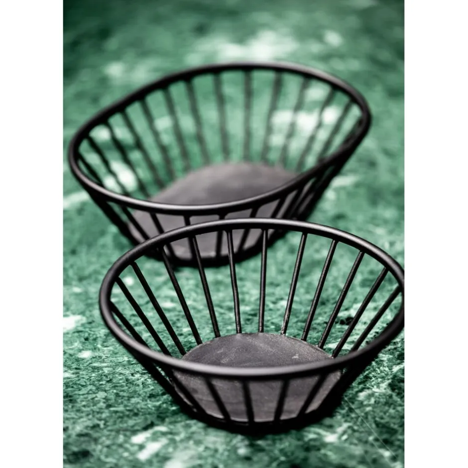 Pomax Saladiers / Plats À Servir-RAIL - bol de fruits - métal - DIA 30 x H 20 cm - noir