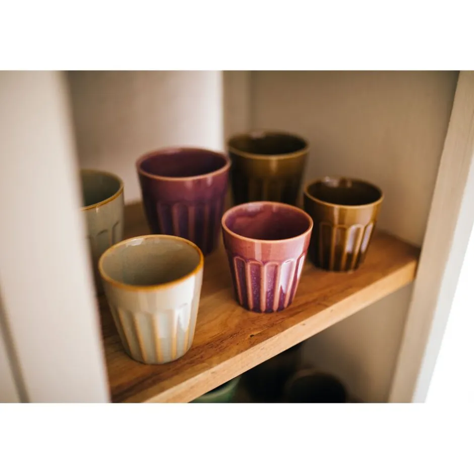 Pomax Vaisselle-RIALTO - set/6 gobelets - porcelaine - DIA 10 x H 10 cm - mix de couleurs