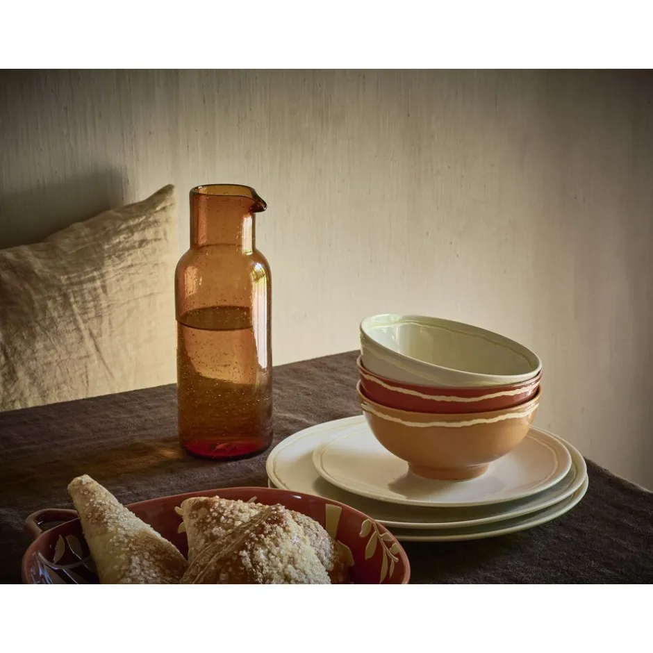 Pomax Vaisselle-ROMANCE - assiete à dessert - porcelaine - DIA 22 x H 2,5 cm - latté