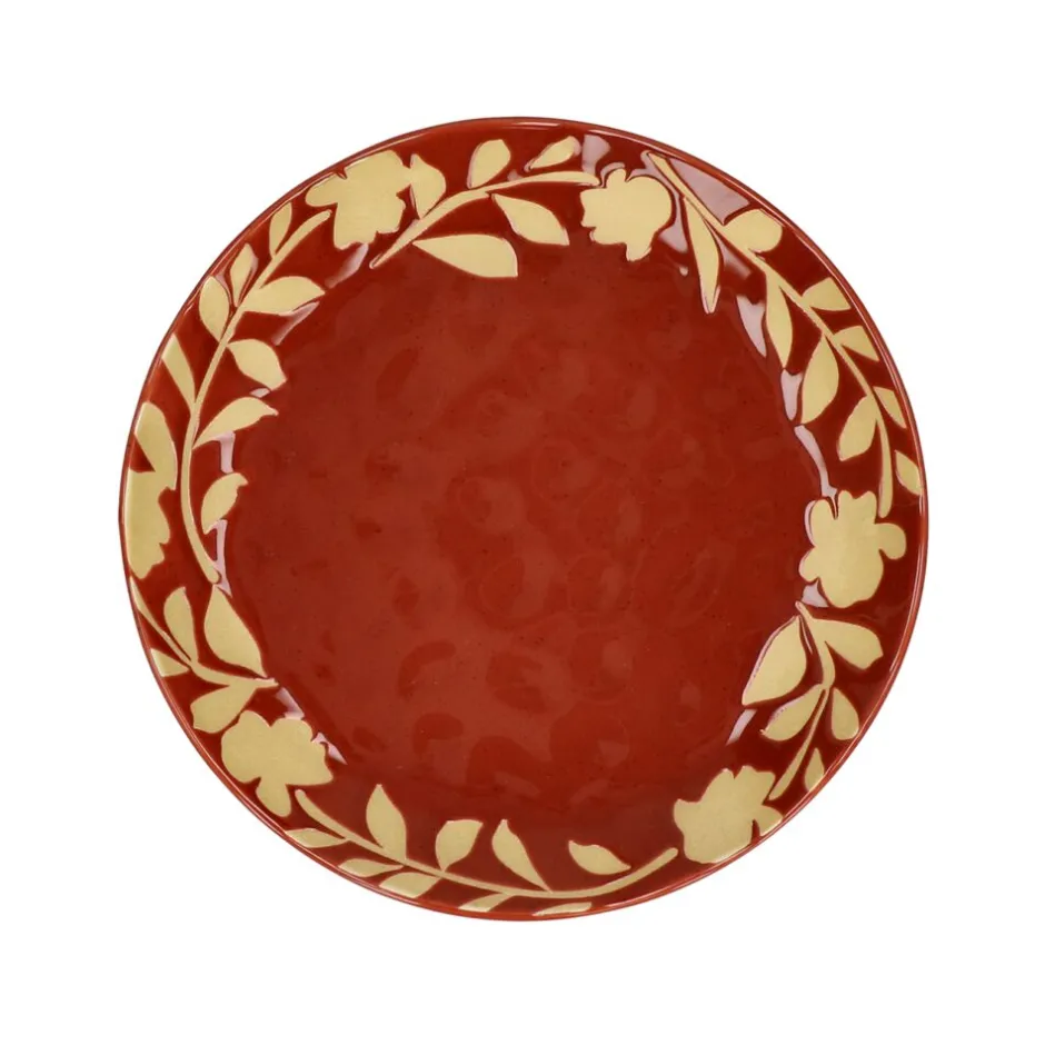 Pomax Vaisselle-ROMANCE - assiette à dessert - porcelaine - DIA 20,3 x H 2 cm - paprika