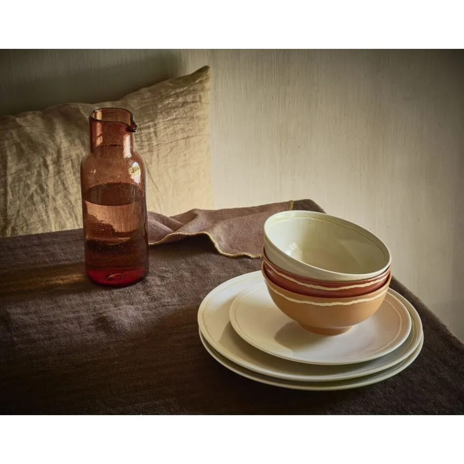 Pomax Vaisselle-ROMANCE - assiette plate - porcelaine - DIA 26,5 x H 2,5 cm - latté