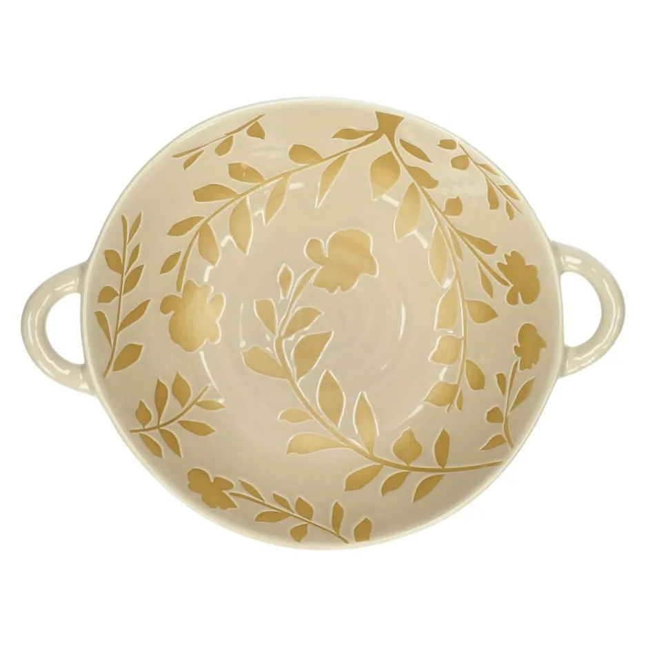 Pomax Saladiers / Plats À Servir-ROMANCE - bol - porcelaine - L 24,5 x W 18,5 x H 6 cm - latté
