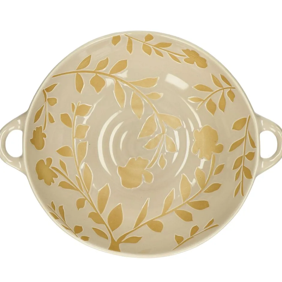 Pomax Saladiers / Plats À Servir-ROMANCE - bol - porcelaine - L 31 x W 24,5 x H 7,5 cm - latté