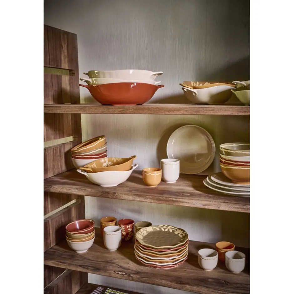 Pomax Saladiers / Plats À Servir-ROMANCE - bol - porcelaine - L 31 x W 24,5 x H 7,5 cm - latté