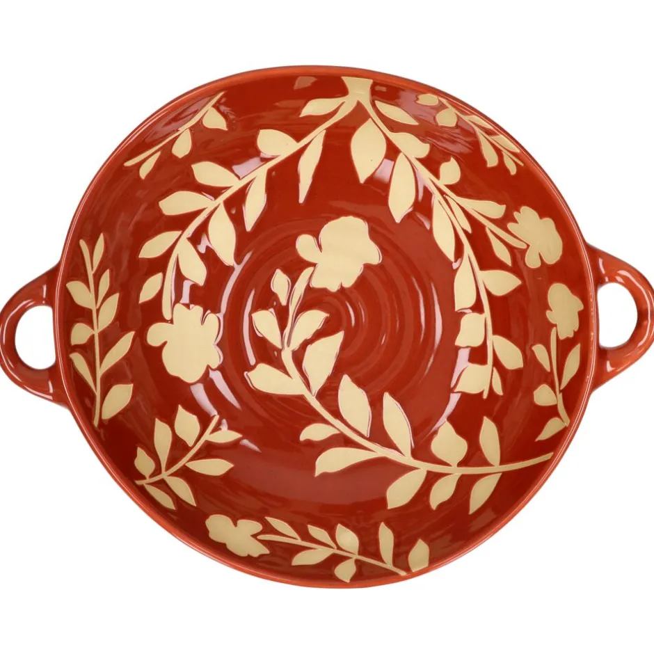 Pomax Saladiers / Plats À Servir-ROMANCE - bol - porcelaine - L 31 x W 24,5 x H 7,5 cm - paprika