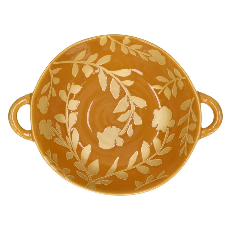 Pomax Saladiers / Plats À Servir-ROMANCE - bol - porcelaine - L 24,5 x W 18,5 x H 6 cm - safran