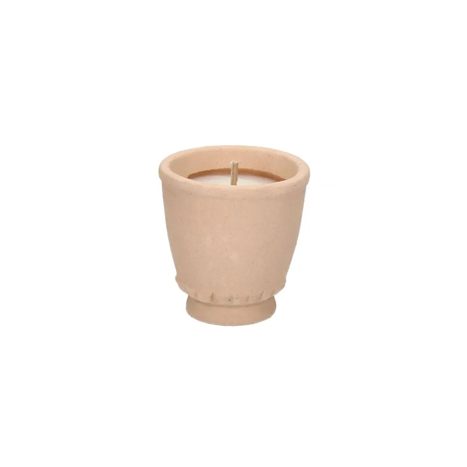 Pomax Senteurs-RONDA - bougie 1 mèche - argile / cire - DIA 8 x H 8 cm - ivoire