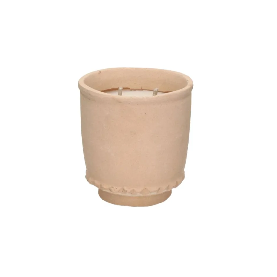 Pomax Senteurs-RONDA - bougie 2 mèches - argile / cire - DIA 12 x H 12 cm - ivoire