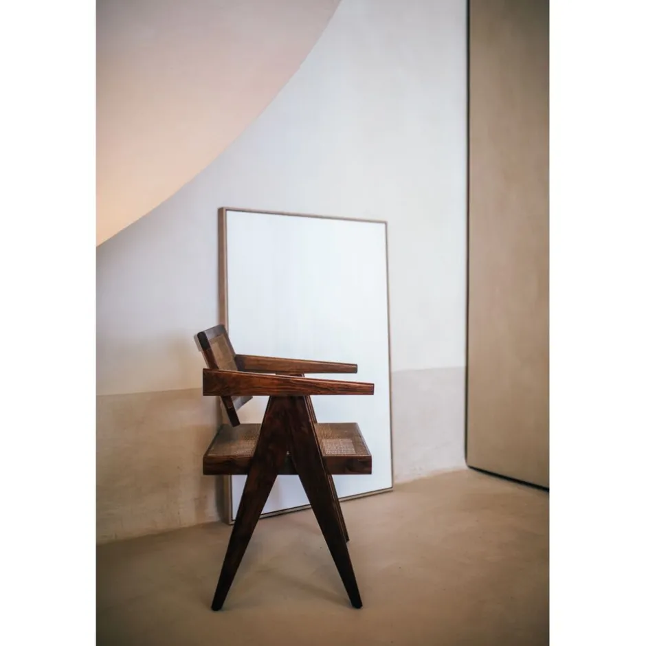 Pomax Chaises-ROSALIA - fauteuil - bois de mangier / rotin - L 53 x W 51 x H 80 cm - brun