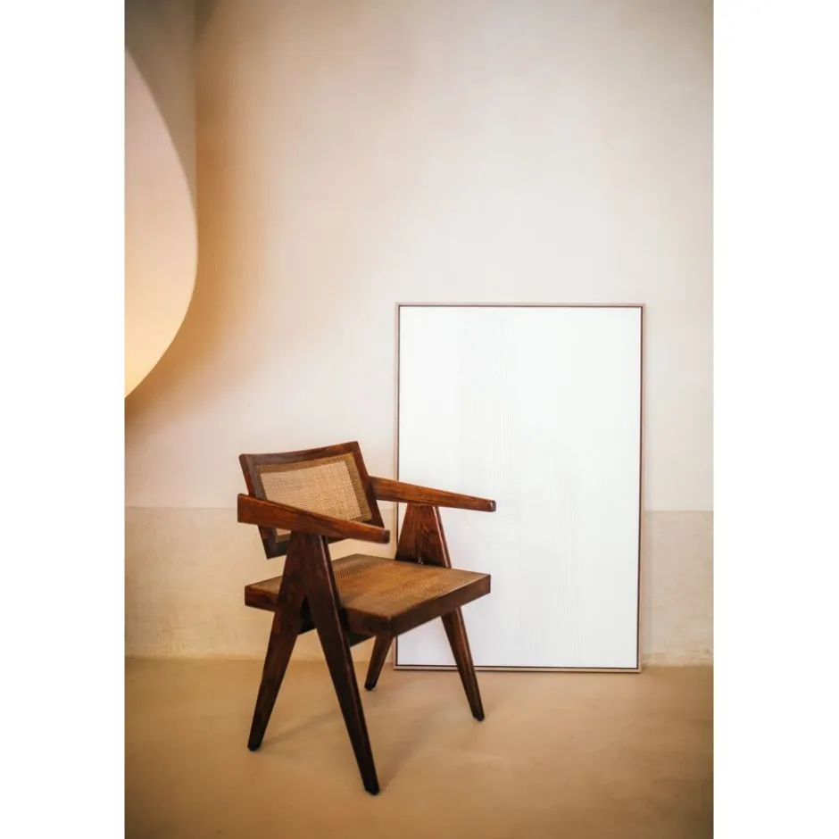 Pomax Chaises-ROSALIA - fauteuil - bois de mangier / rotin - L 53 x W 51 x H 80 cm - brun