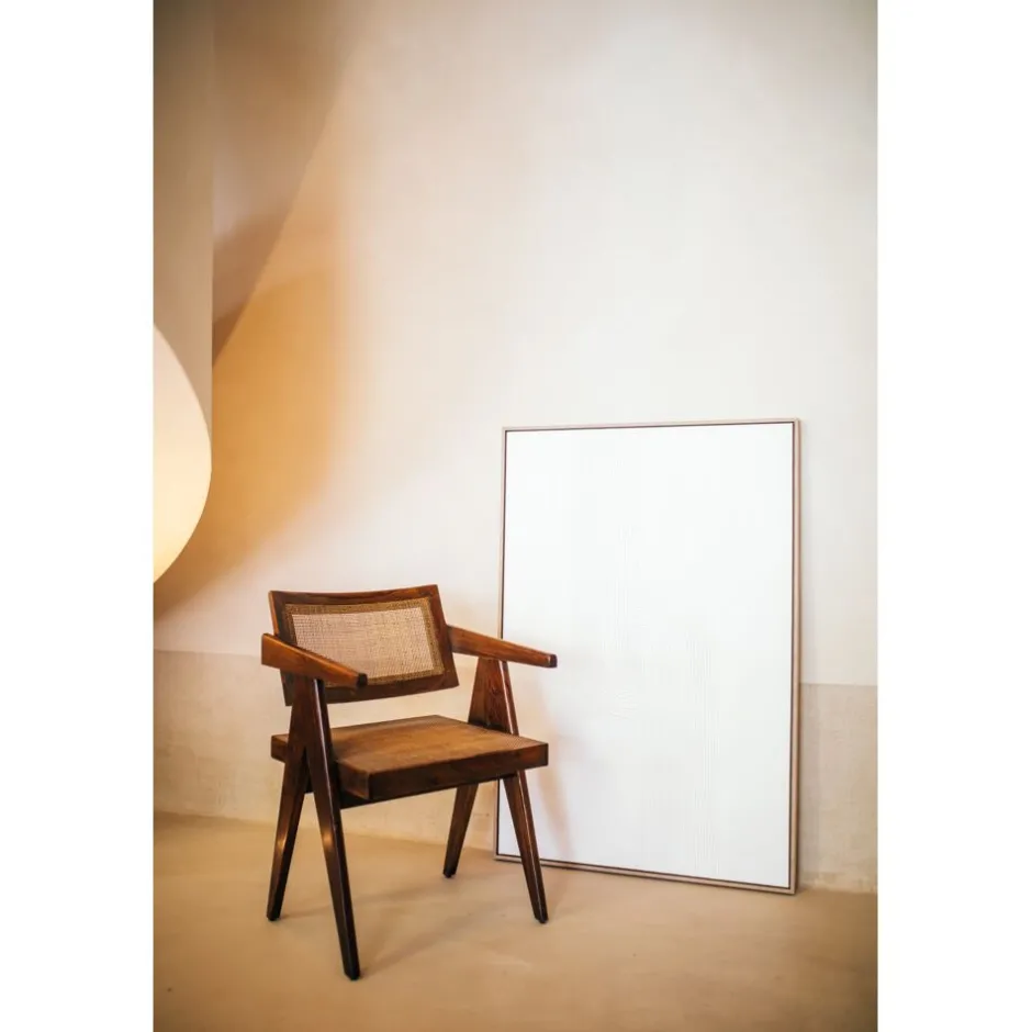 Pomax Chaises-ROSALIA - fauteuil - bois de mangier / rotin - L 53 x W 51 x H 80 cm - brun