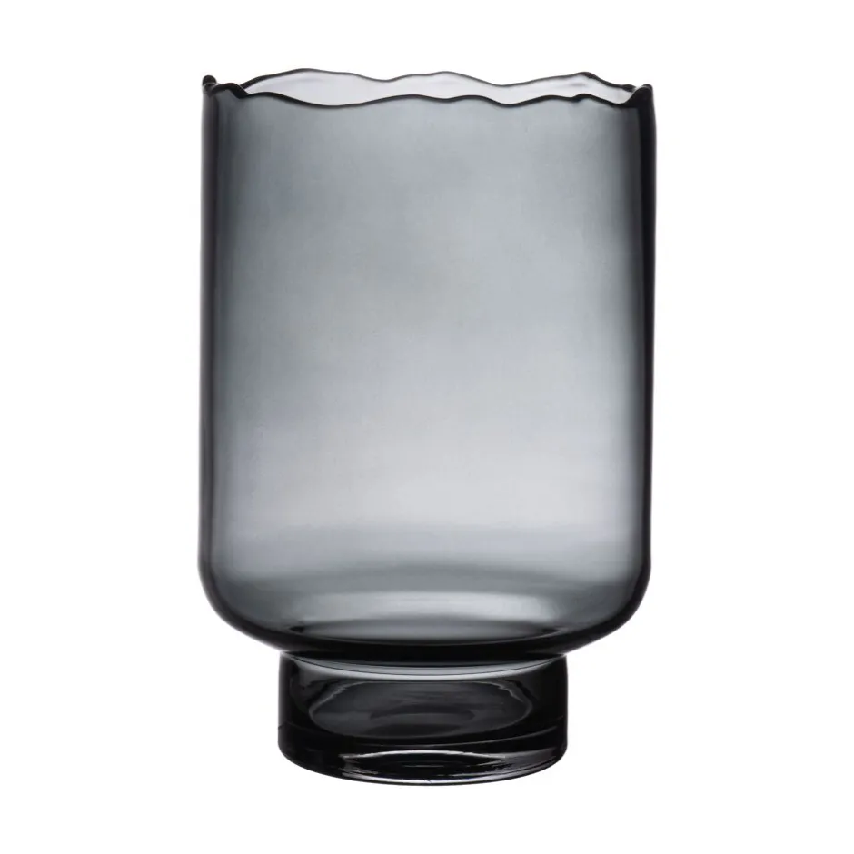 Pomax Photophores / T-lights-ROZANNA - photophore - verre - DIA 20 x H 30 cm - fumé