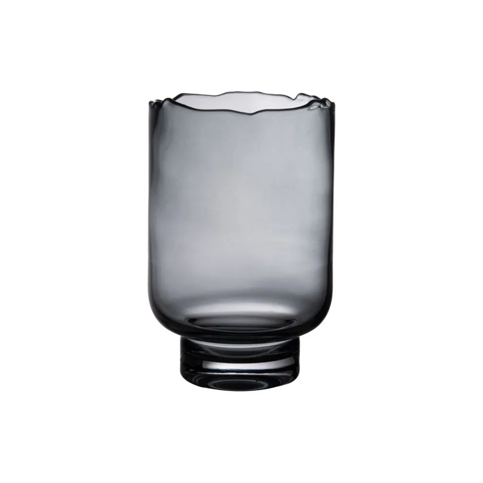 Pomax Photophores / T-lights-ROZANNA - photophore - verre - DIA 15,5 x H 23 cm - fumé