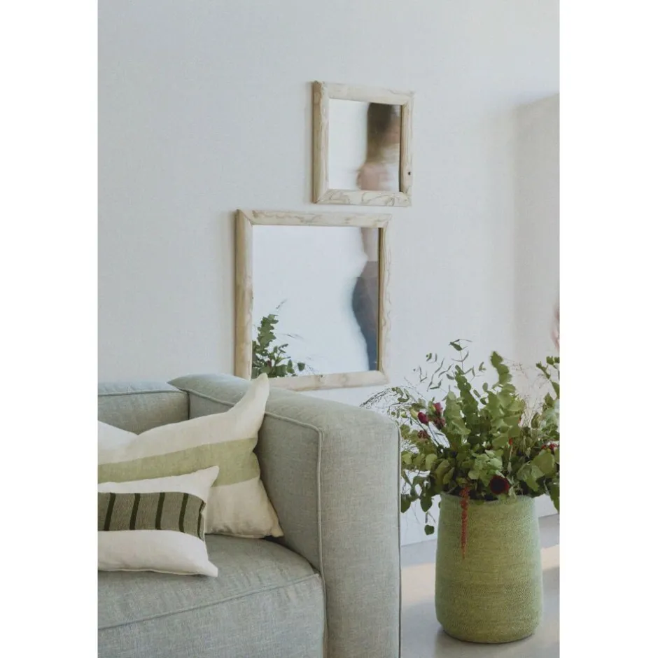 Pomax Miroirs-SALAMANCA - miroir - enduit à la chaux / mdf - L 65 x W 3 x H 180 cm - blanc cassé