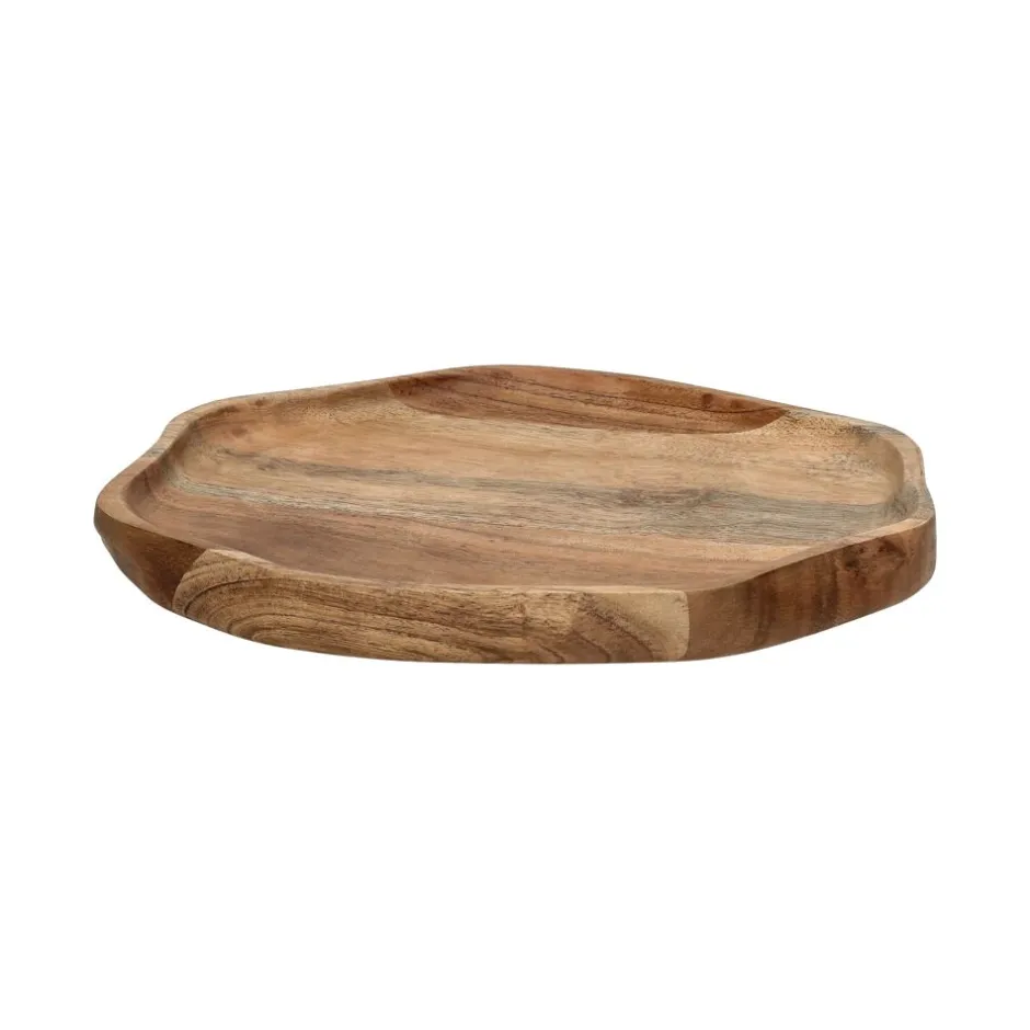 Pomax Plateaux-SAVANNA - plat - bois d'acacia - L 29,5 x W 26,8 x 2,5 cm - naturel