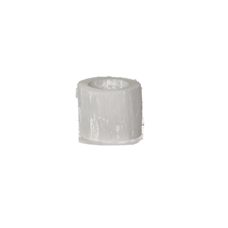 Pomax Photophores / T-lights-SELENA - photophore - selenite - DIA 6 x H 5 cm - blanc