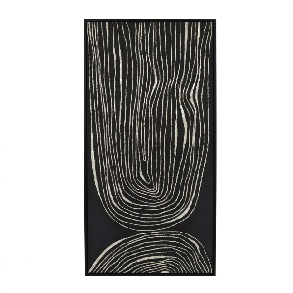 Pomax Tableau / Déco Murale-SESTRI - toile avec cadre - polyester / bois de pin - L 63 x W 4,3 x H 123 cm - noir
