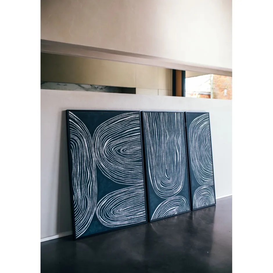 Pomax Tableau / Déco Murale-SESTRI - toile avec cadre - polyester / bois de pin - L 63 x W 4,3 x H 123 cm - noir