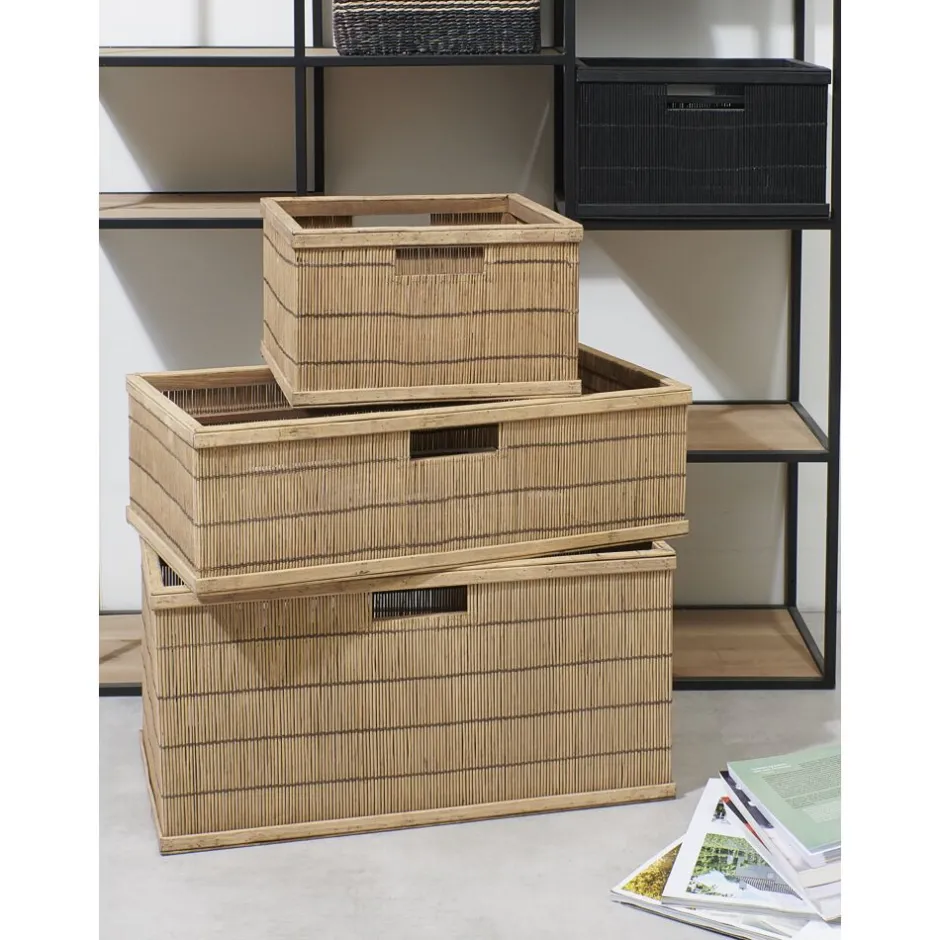 Pomax Concepts Modulaires-SHADOW - panier - bambou / bois - L 56 x W 29,5 x H 27 cm - naturel