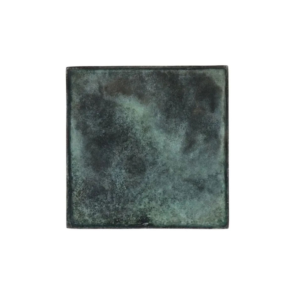 Pomax Bols & Paniers-SINCLAIR - plat - aluminium - L 29,5 x W 29,5 x H 1,5 cm - vert