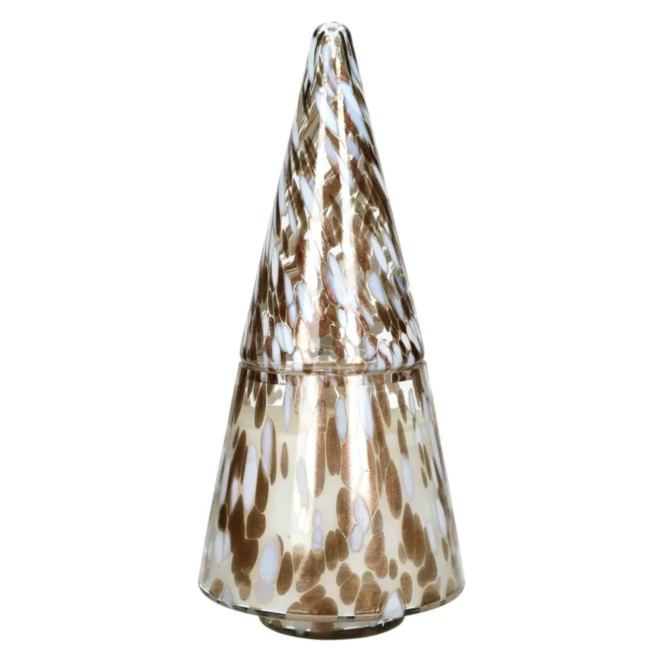 Pomax Senteurs-SPICCOLI - bougie parfumée - verre / cire - DIA 16,5 x H 38 cm - blanc