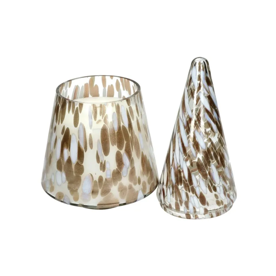 Pomax Senteurs-SPICCOLI - bougie parfumée - verre / cire - DIA 16,5 x H 38 cm - blanc