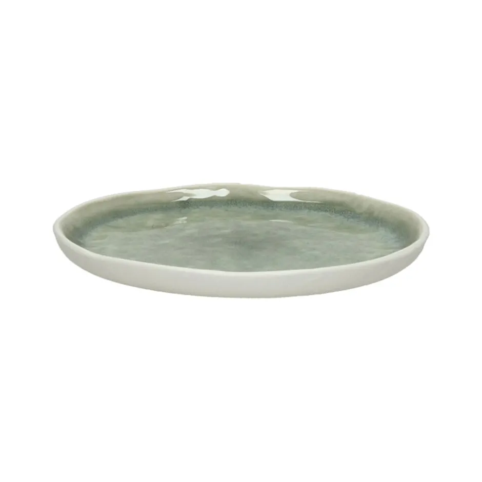 Pomax Vaisselle-SPIRO - assiette apéritif - porcelaine - DIA 12 cm x H 1 cm - céladon