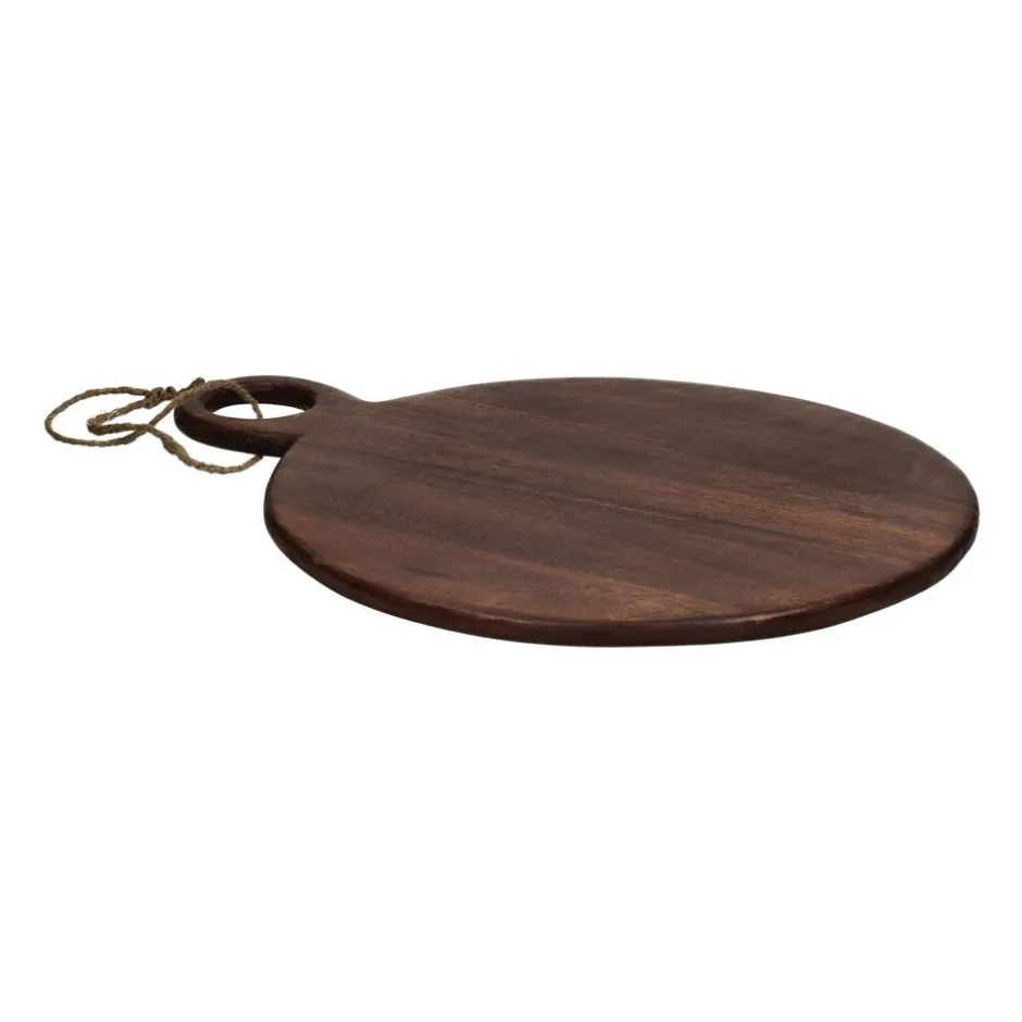 Pomax Saladiers / Plats À Servir-STANFORD - planche de service - bois de mangier / jute - L 45 x W 35 x H 1 cm - brun