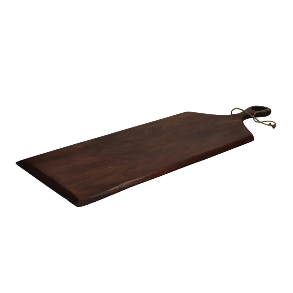 Pomax Saladiers / Plats À Servir-STANFORD - planche de service - bois de mangier / jute - L 70 x W 25 x H 1 cm - brun