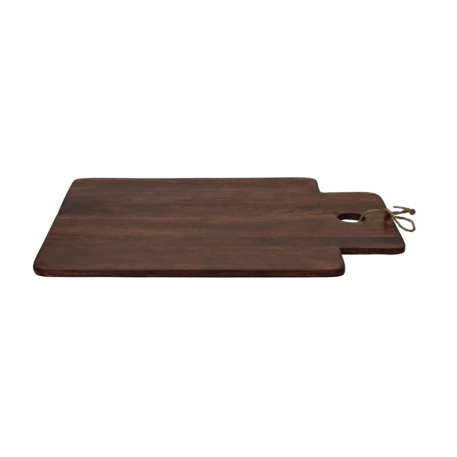 Pomax Saladiers / Plats À Servir-STANFORD - planche de service - bois de mangier / jute - L 47 x W 38 x H 1 cm - brun