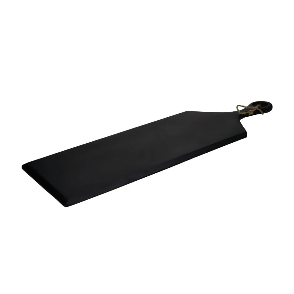 Pomax Saladiers / Plats À Servir-STANFORD - planche de service - bois de mangier / jute - L 70 x W 25 x H 1 cm - noir