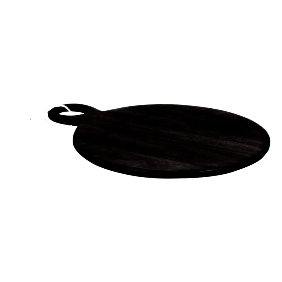 Pomax Saladiers / Plats À Servir-STANFORD - planche de service - bois de mangier / jute - L 45 x W 35 x H 1 cm - noir