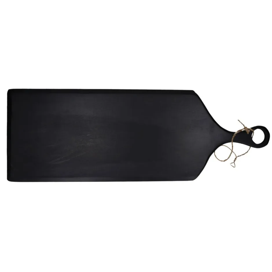 Pomax Saladiers / Plats À Servir-STANFORD - planche de service - bois de mangier / jute - L 70 x W 25 x H 1 cm - noir