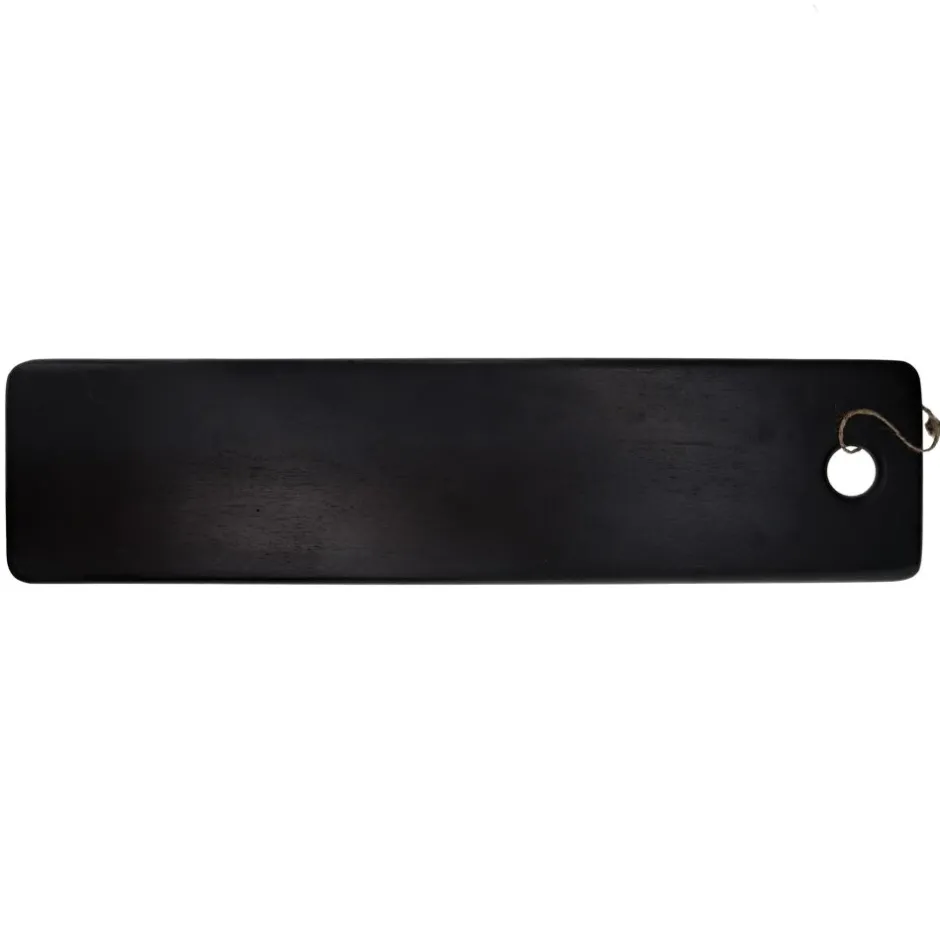 Pomax Saladiers / Plats À Servir-STANFORD - planche de service - bois de mangier / jute - L 70 x W 18 x H 1 cm - noir