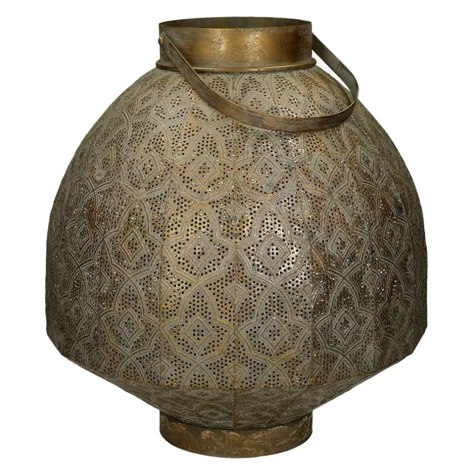 Pomax Lanternes-TARIFA - lanterne - métal / verre - DIA 38,5 x H 42 cm - or