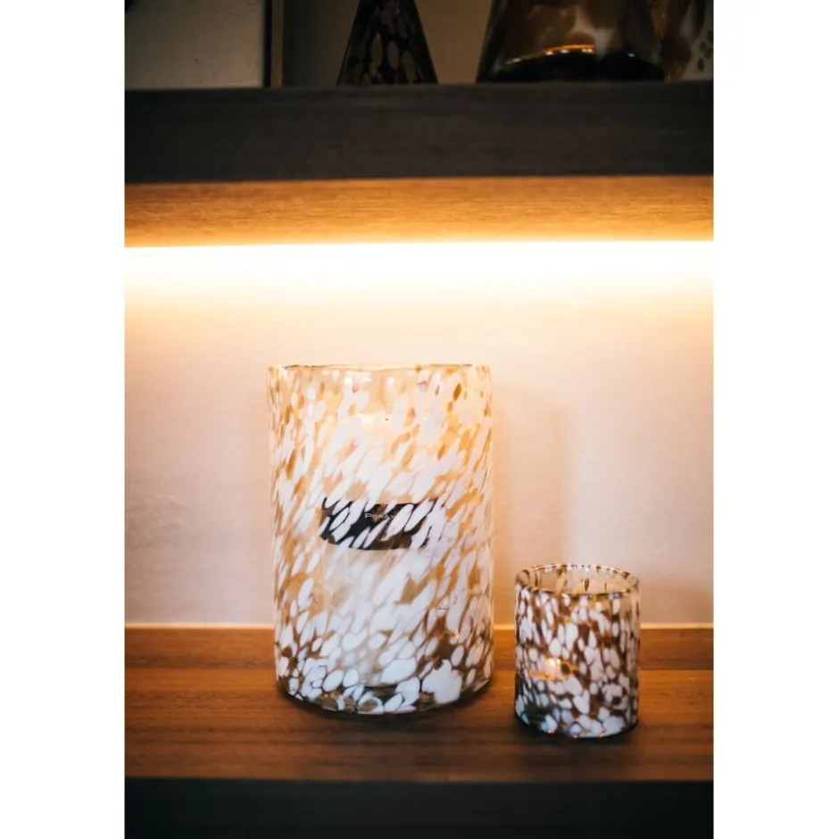 Pomax Photophores / T-lights-TREVISO - photophore - verre - DIA 18 x H 25,5 cm - blanc