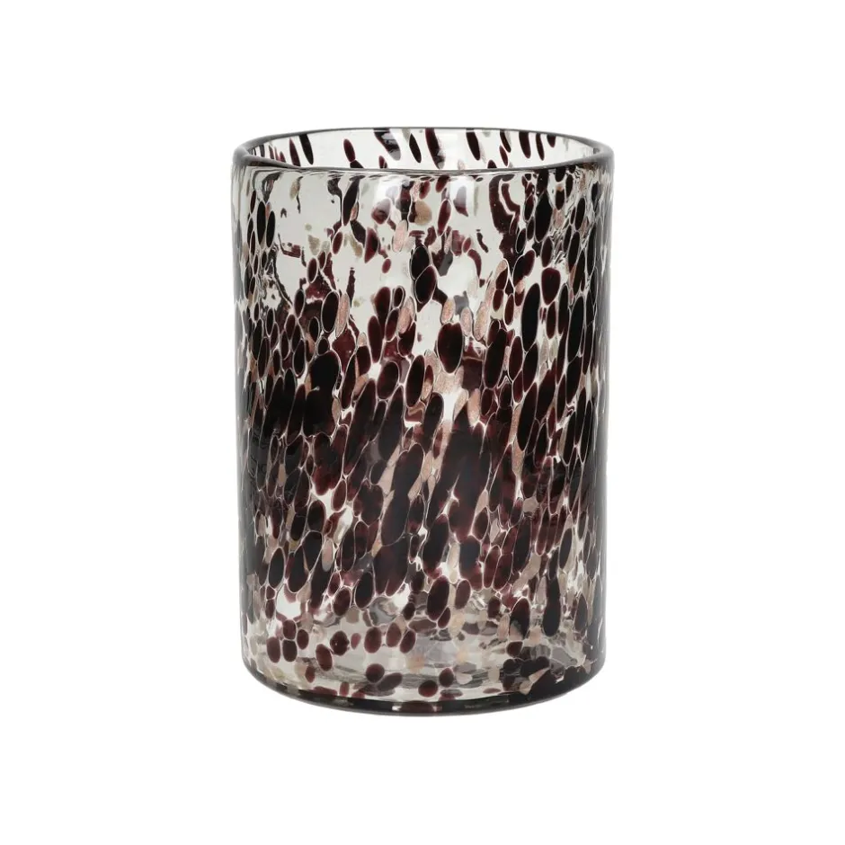 Pomax Photophores / T-lights-TREVISO - photophore - verre - DIA 18 x H 25,5 cm - noir