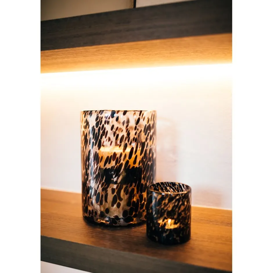 Pomax Photophores / T-lights-TREVISO - photophore - verre - DIA 18 x H 25,5 cm - noir