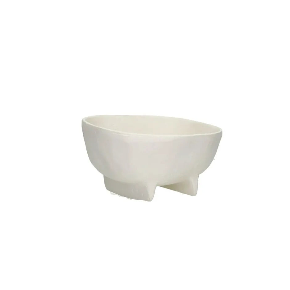 Pomax Bols & Paniers-TRULLI - set/3 bols - aluminium - L 16/20/26 x W 15,5/21,5/27 x H 8/10/10 cm - blanc cassé