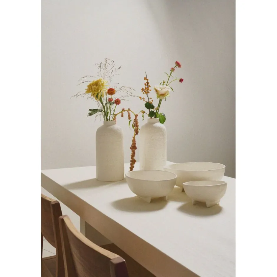 Pomax Bols & Paniers-TRULLI - set/3 bols - aluminium - L 16/20/26 x W 15,5/21,5/27 x H 8/10/10 cm - blanc cassé