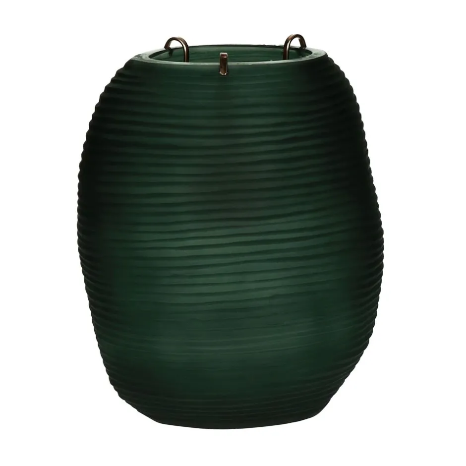 Pomax Photophores / T-lights-TURIN - photophore - verre / métal - DIA 23 x H 27 cm - vert